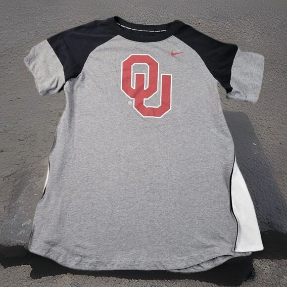 Nike‎ Oklahoma Sooners University OU Shirt Mens M Gray Logo Graphic W Side Zip - Picture 3 of 6